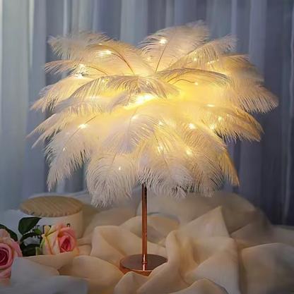 Stolní lampa s LED peřím