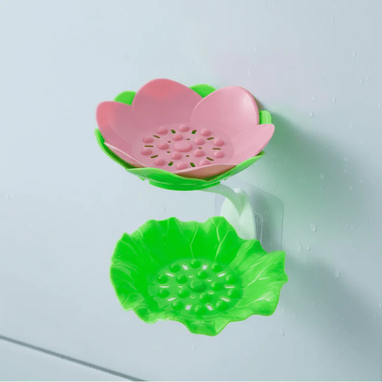 Lotus soap dish with drain hole