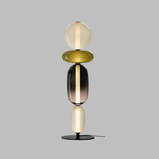 Lampa podłogowa kolorowe szklane elementy