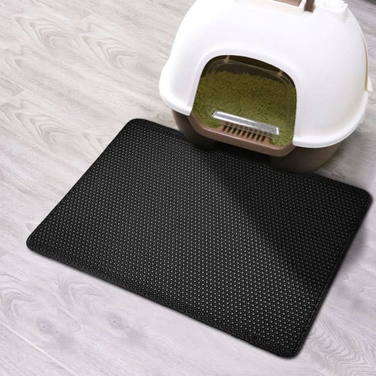 Two-layer litter box mat