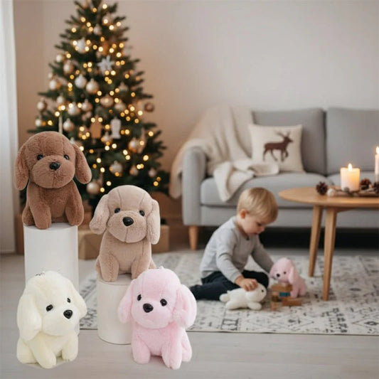 Porte-clés mini chien en peluche 12 cm