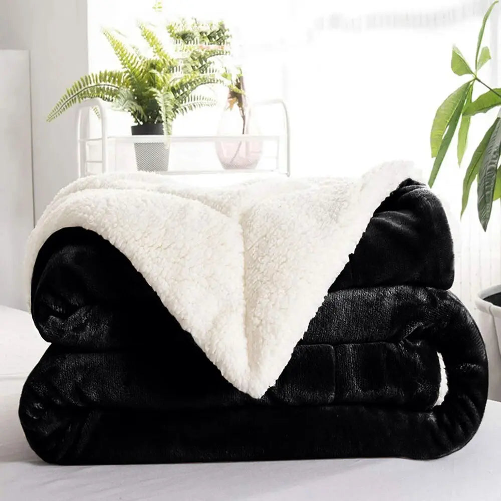 Koc dwustronny sherpa polarowy