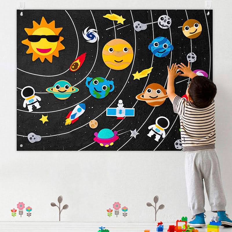 Filcowa Tablica Edukacyjna dla Dzieci 105×75 cm – Zestaw do Układania Scen i Historii
