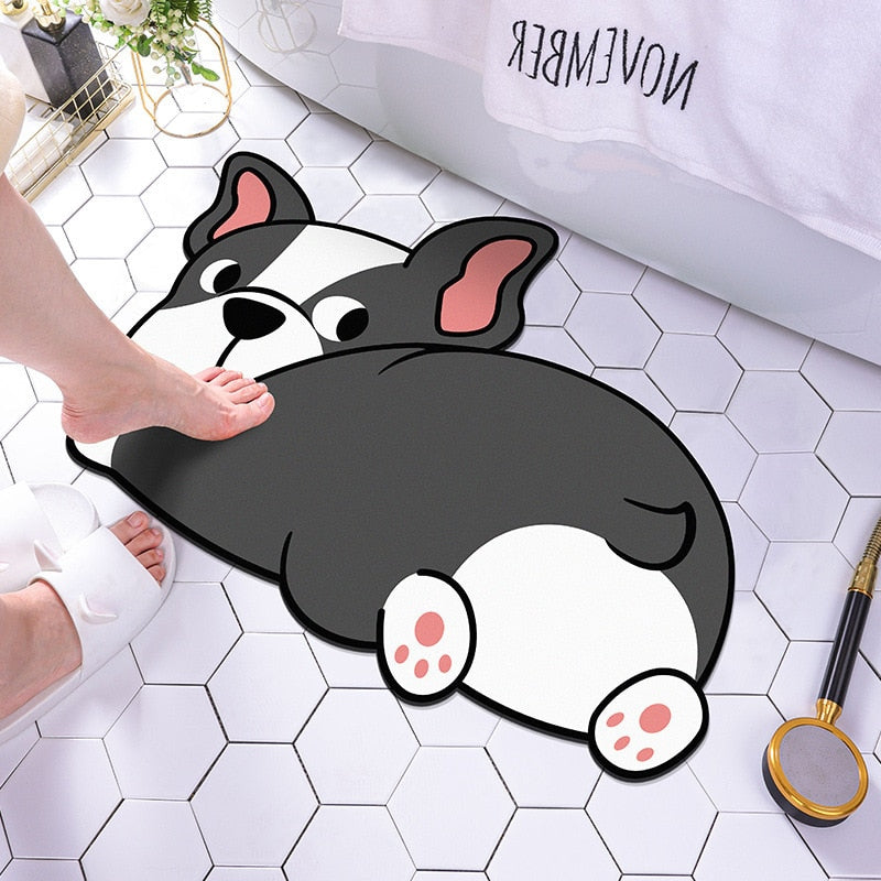 Bathroom mat with an animal pattern