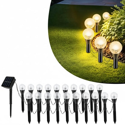 Solarny Łańcuch Świetlny LED z 20 Lampkami i 8 Trybami Oświetlenia do Ogrodu i Tarasu