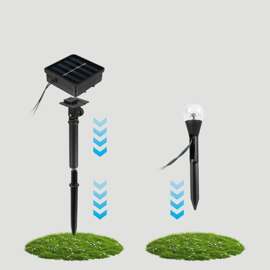 Solarny Łańcuch Świetlny LED z 20 Lampkami i 8 Trybami Oświetlenia do Ogrodu i Tarasu