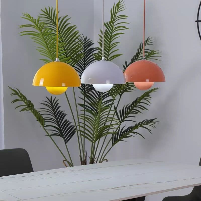 Lampa Wisząca LED z Tekstylnym Kloszem i Regulowaną Wysokością