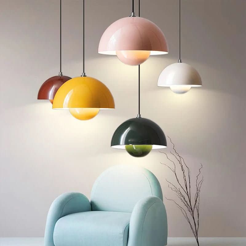Lampa Wisząca LED z Tekstylnym Kloszem i Regulowaną Wysokością