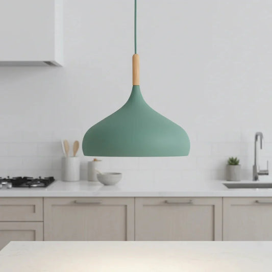 Scandinavian pendant lamp with colorful accents