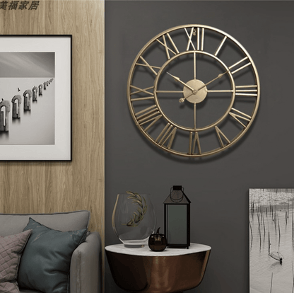 Ażurowy Zegar Ścienny z Kutego Żelaza 40 × 40 cm do Salonu i Biura