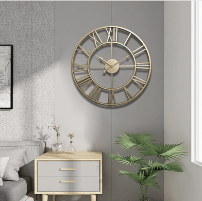 Ażurowy Zegar Ścienny z Kutego Żelaza 40 × 40 cm do Salonu i Biura
