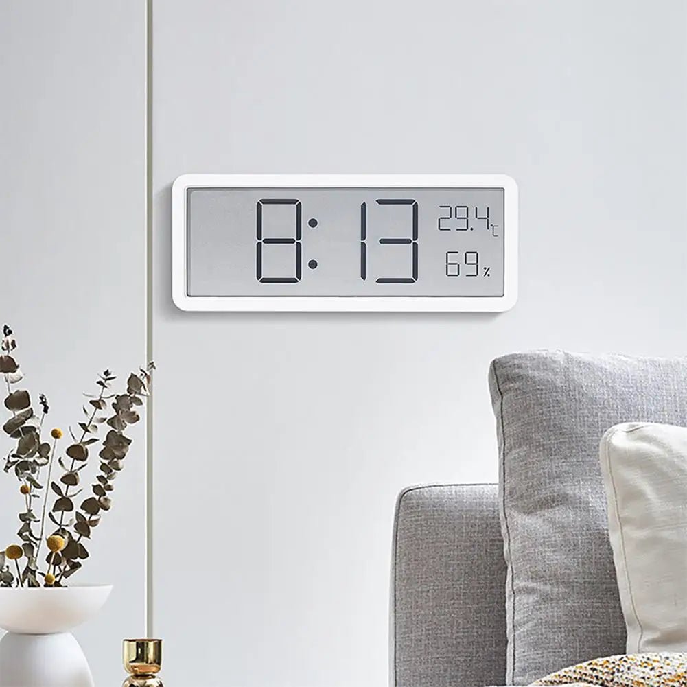 Cyfrowy Zegar Ścienny LCD z Wyświetlaczem Temperatury i Wilgotności