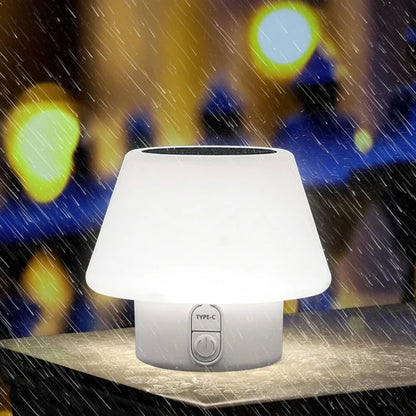Solarna Lampa Stołowa LED z Zasilaniem USB, 4 Trybami Światła i Funkcją Przenośną