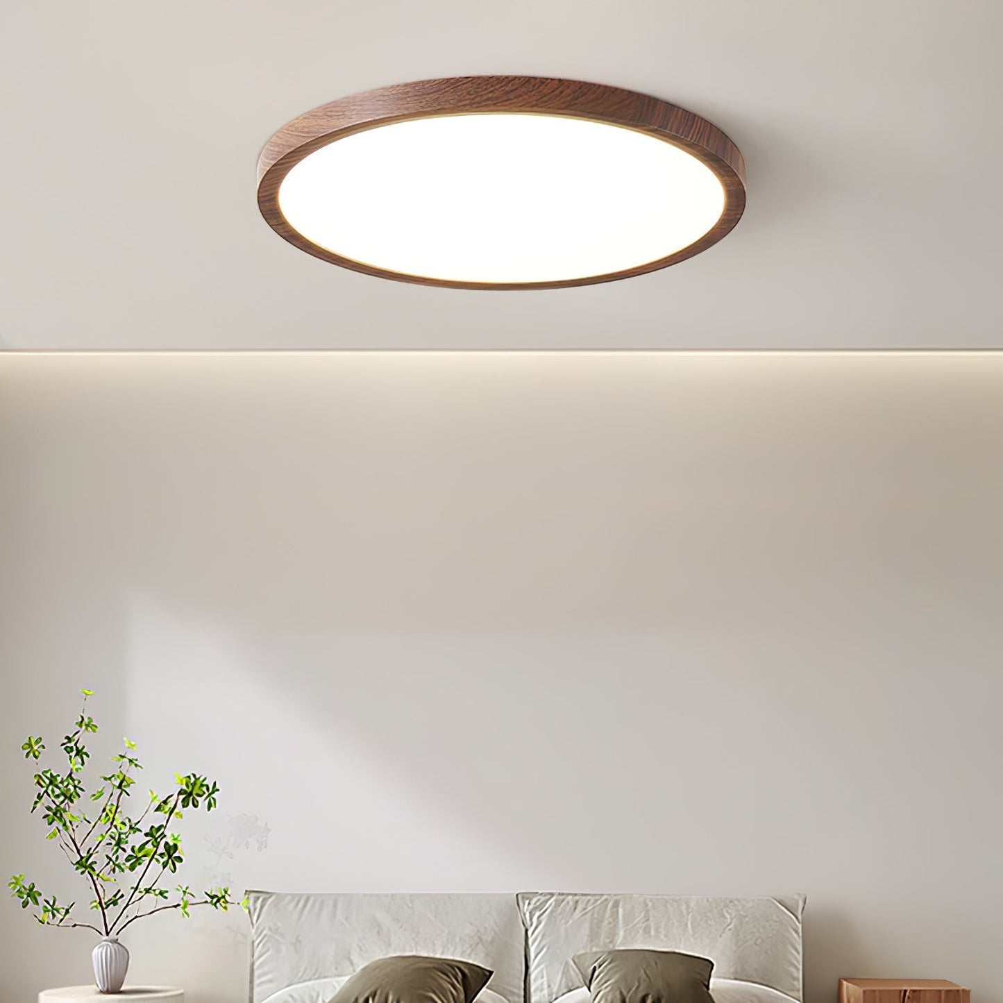 Ultracienka ronde plafondlamp met geïntegreerde LED en instelbare lichtkleur