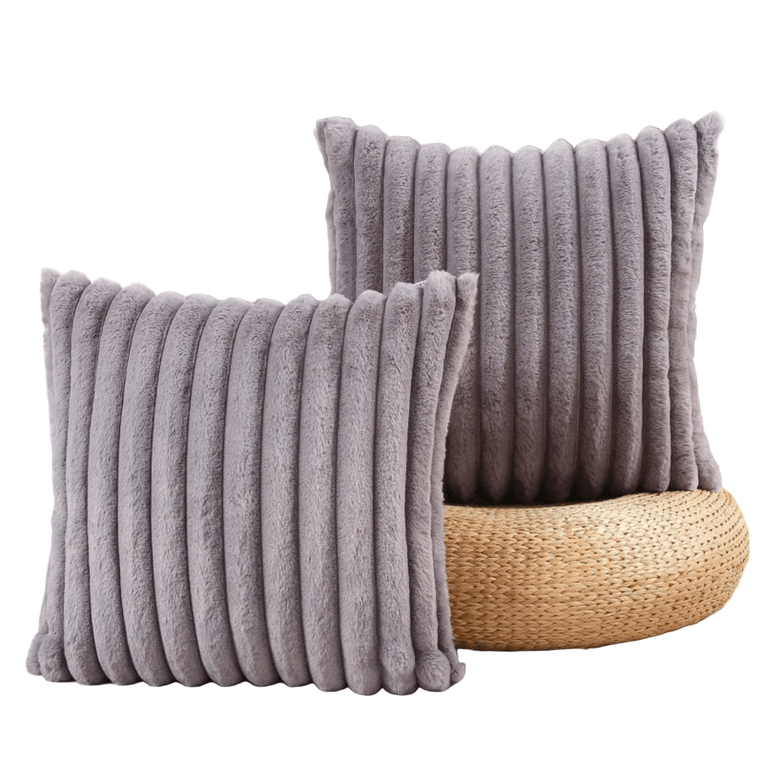 Housse de coussin décorative en peluche