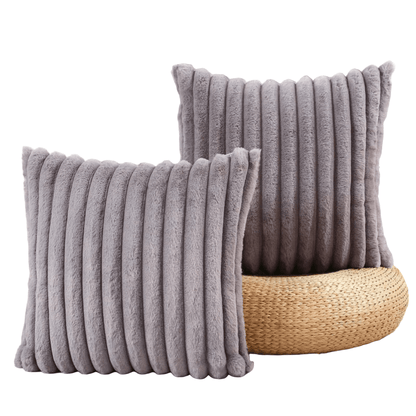 Housse de coussin décorative en peluche