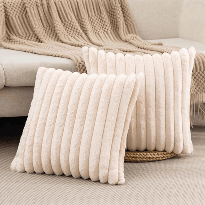 Housse de coussin décorative en peluche
