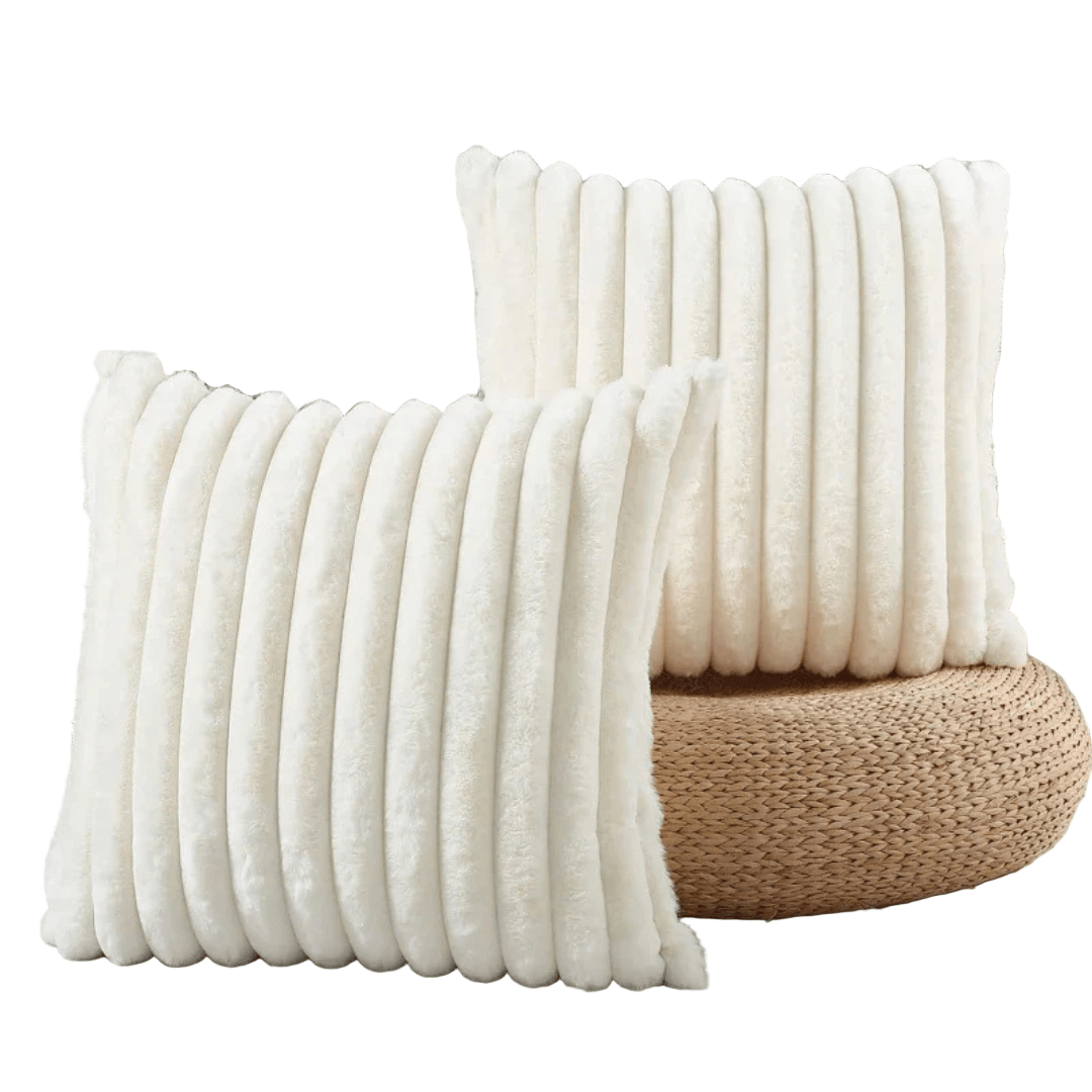 Housse de coussin décorative en peluche