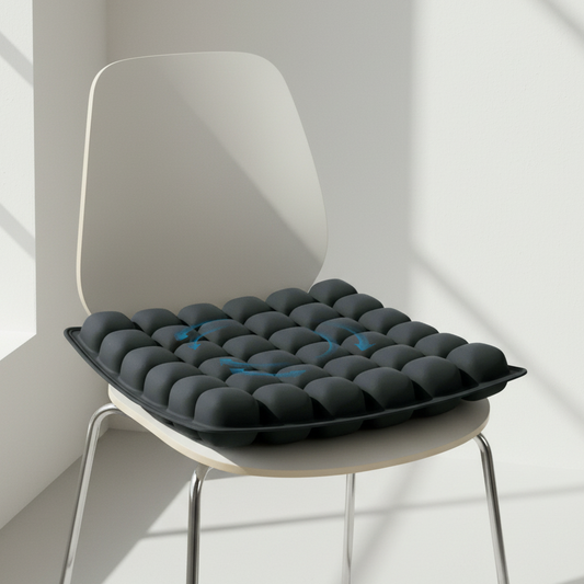 Inflatable seat cushion with 36 chambers