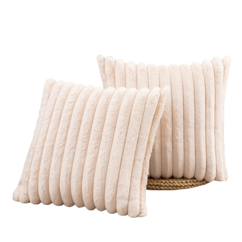 Housse de coussin décorative en peluche