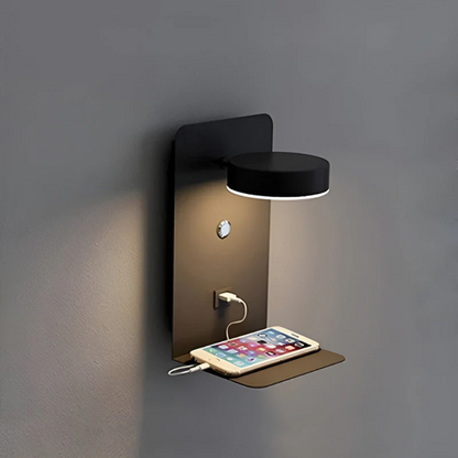 Applique LED avec étagère USB
