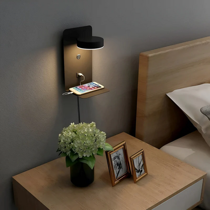 Applique LED avec étagère USB