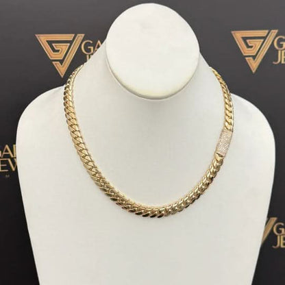 Łańcuszek Typu Miami Cuban Link 8 mm z Powłoką Srebrną i Zapięciem Skrzynkowym