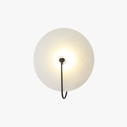 Alabaster wall light with a round shade