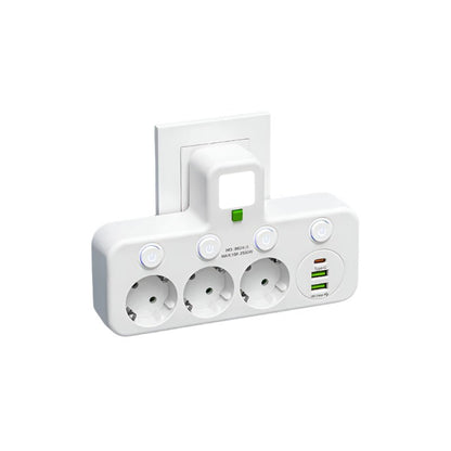 Listwa Zasilająca z 4 Gniazdami, Portami USB i Zabezpieczeniem Dziecięcym