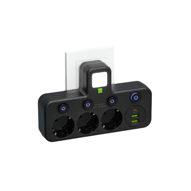 Listwa Zasilająca z 4 Gniazdami, Portami USB i Zabezpieczeniem Dziecięcym