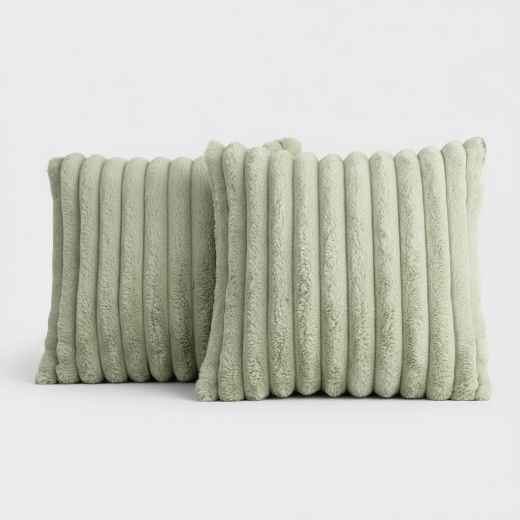 Housse de coussin décorative en peluche