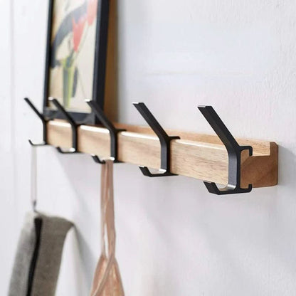 Patère murale en bois et aluminium