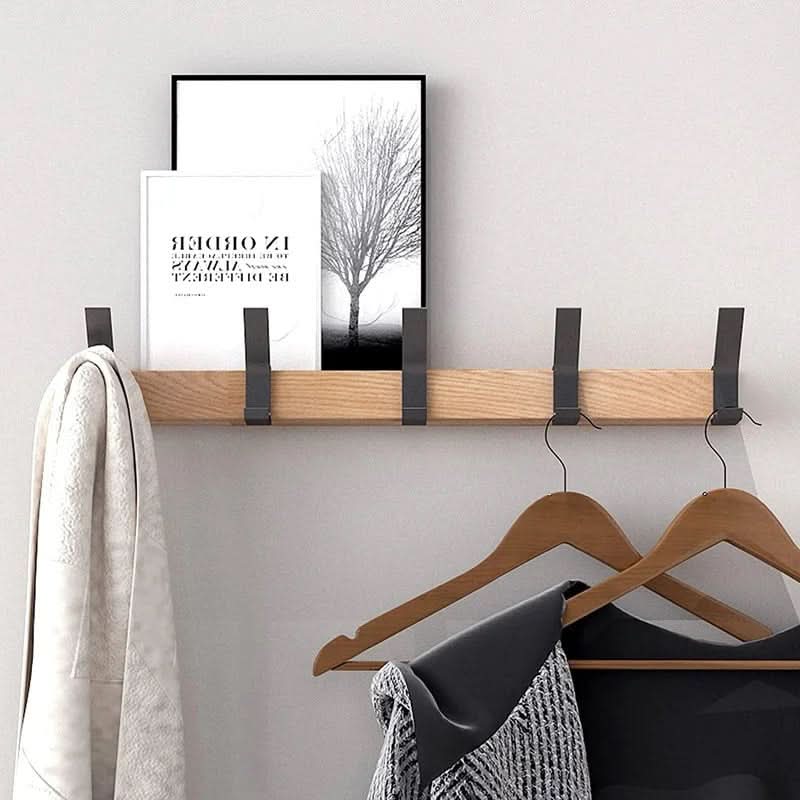 Patère murale en bois et aluminium