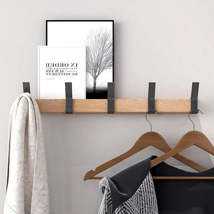Patère murale en bois et aluminium