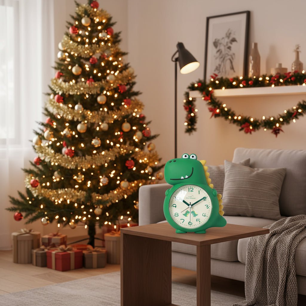Dinosaur alarm clock with a night light