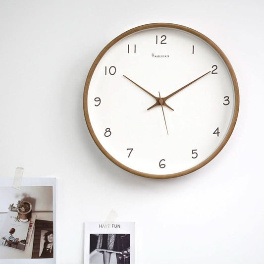 Horloge murale en bois de 25 cm