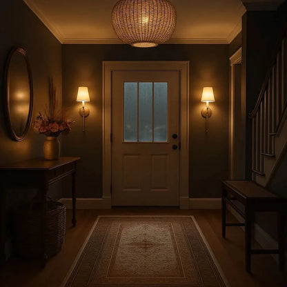 Battery-powered wall lamps with RGB shades, set of 2 pcs.