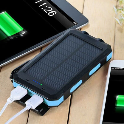Power Bank Solarny 10000 mAh z Podwójnym Portem USB i Latarką LED