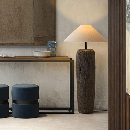 Lampa podłogowa z oprawą E27, metalowo-ceramiczna konstrukcja, oświetlenie do wnętrz