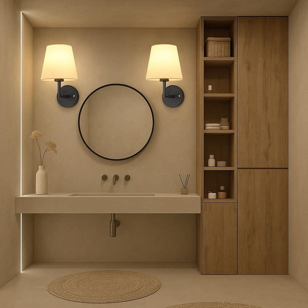 Set of 2 battery-powered wall lights