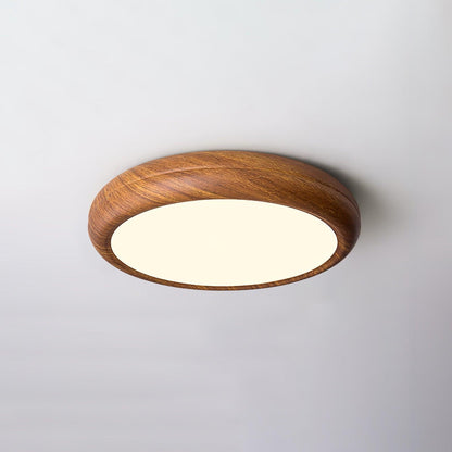 Plafonnier LED avec veinures de bois