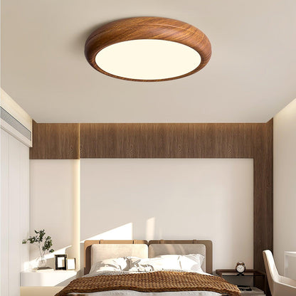 Plafonnier LED avec veinures de bois