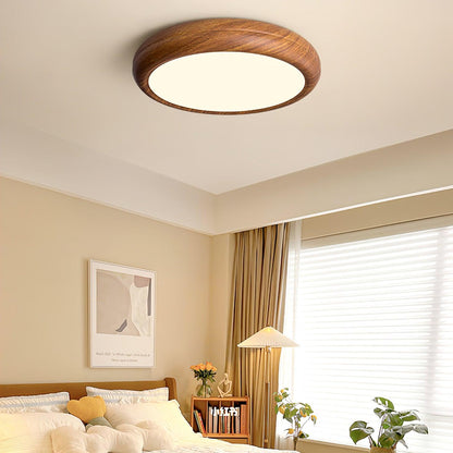 Plafonnier LED avec veinures de bois