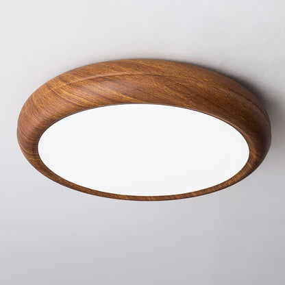 Plafonnier LED avec veinures de bois