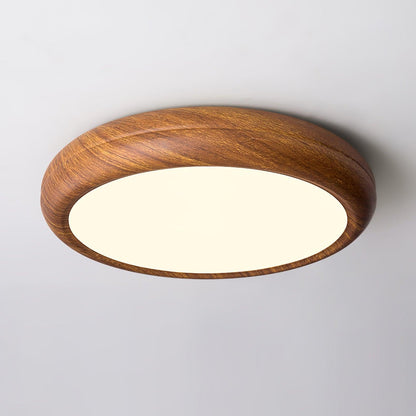 Plafonnier LED avec veinures de bois