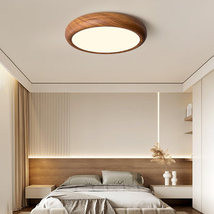 Plafonnier LED avec veinures de bois