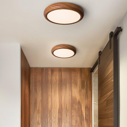 Plafonnier LED avec veinures de bois