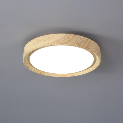 Plafonnier LED avec veinures de bois