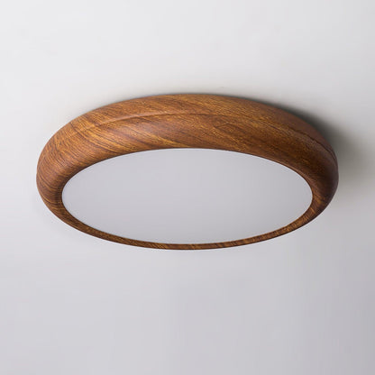 Plafonnier LED avec veinures de bois