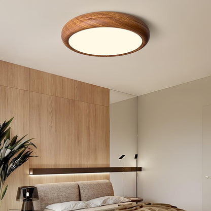 Plafonnier LED avec veinures de bois